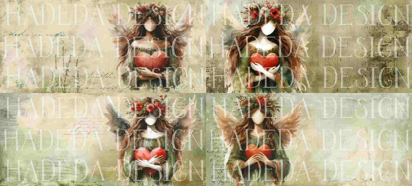 Angels with Heart Green Mugwrap - Sublimation, Digital and DTF Printing