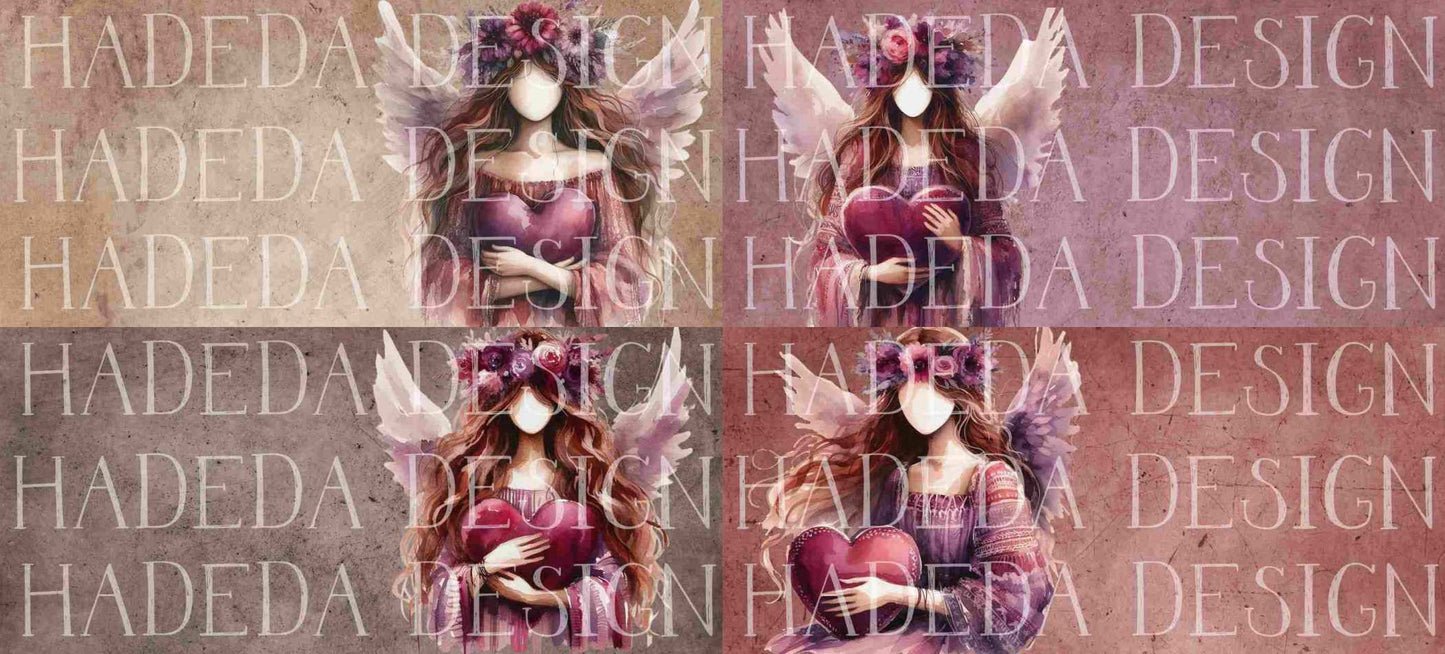 Angels with Heart Purple Mugwrap - Sublimation, Digital and DTF Printing
