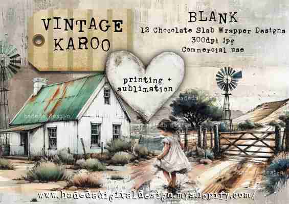 Vintage Karoo BLANK SLAB WRAPPER - Sublimation, Digital and DTF Printing, Scrapbooking