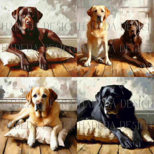 Labradors Art Block Digital Designs for Sublimation, Canvas, Scrapbooking Paper, Journaling, Mixed Media