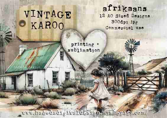 Vintage Karoo A0 AFRIKAANS - Sublimation, Digital and DTF Printing, Scrapbooking