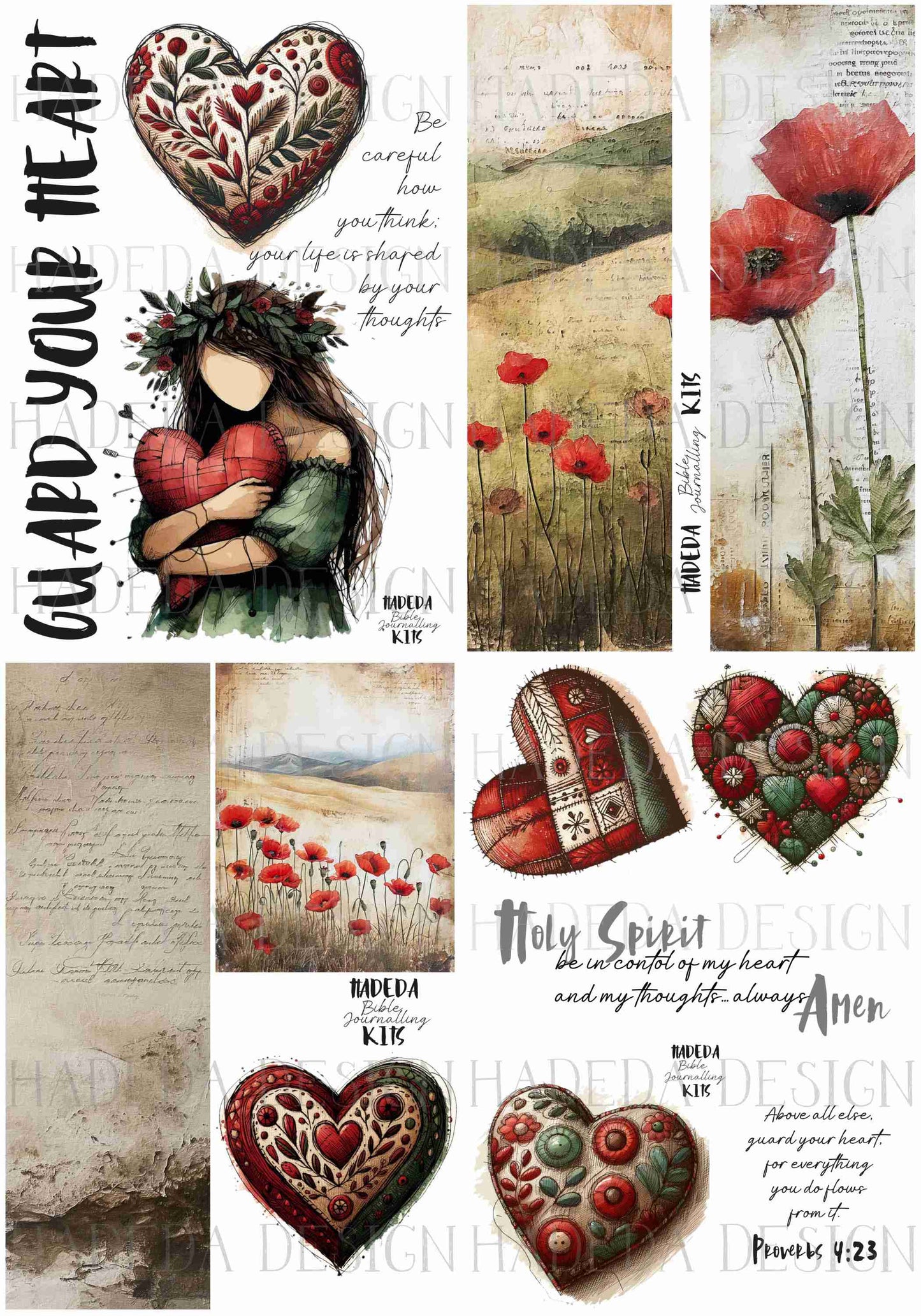 #6 Bible Journaling Printable English - Guard Your Heart Proverbs 4:23