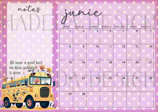 Teacher Desk Calendar 2025 Afrikaans