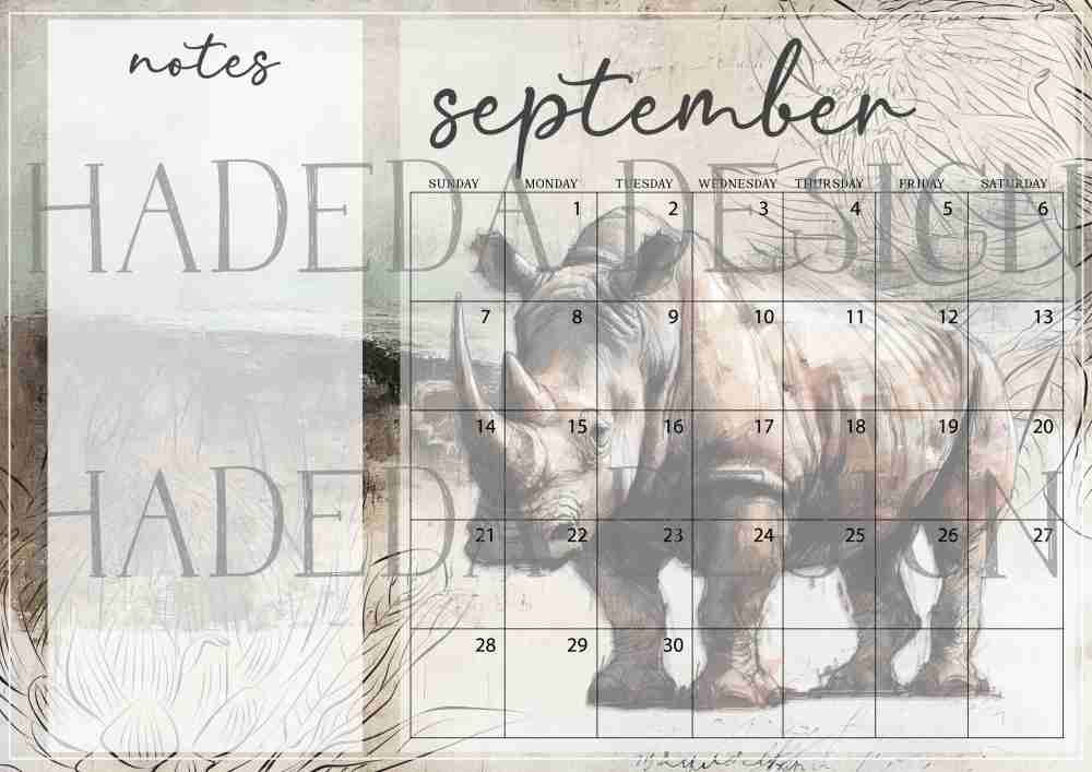 Wildlife Big Five Desk Calendar 2025 English