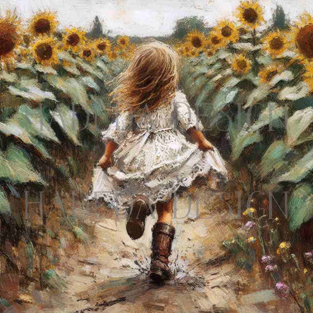 Sunflower Fields Art Block Digital Designs for Sublimation, Canvas, Scrapbooking Paper, Journaling, Mixed Media