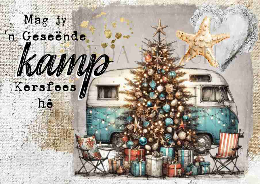 Kamp en See Kersfees Afrikaans A0 Sized Digital Designs for Sublimation, Canvas, Scrapbooking Paper, Journaling, Mixed Media