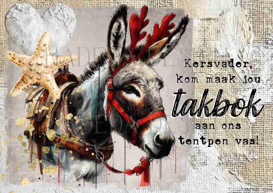 Kamp en See Kersfees Afrikaans A0 Sized Digital Designs for Sublimation, Canvas, Scrapbooking Paper, Journaling, Mixed Media