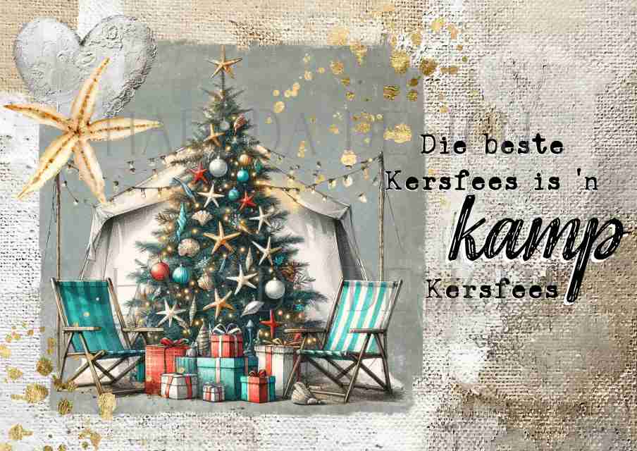 Kamp en See Kersfees Afrikaans A0 Sized Digital Designs for Sublimation, Canvas, Scrapbooking Paper, Journaling, Mixed Media