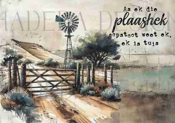 Vintage Karoo A0 AFRIKAANS - Sublimation, Digital and DTF Printing, Scrapbooking