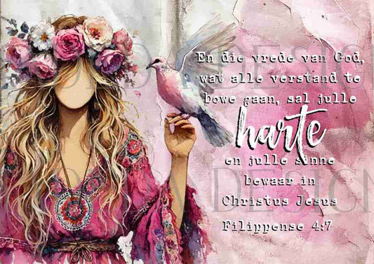 Philippians 4:7 Bundle - Girl with a Dove - Sublimation, Digital and DTF Printing, Scrapbooking