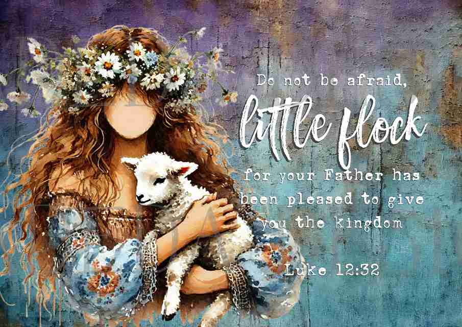 Luke 12:32 Bundle - Girl with Lamb - Sublimation, Digital and DTF Printing, Scrapbooking