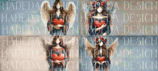 Angels with Heart Blue Mugwrap - Sublimation, Digital and DTF Printing