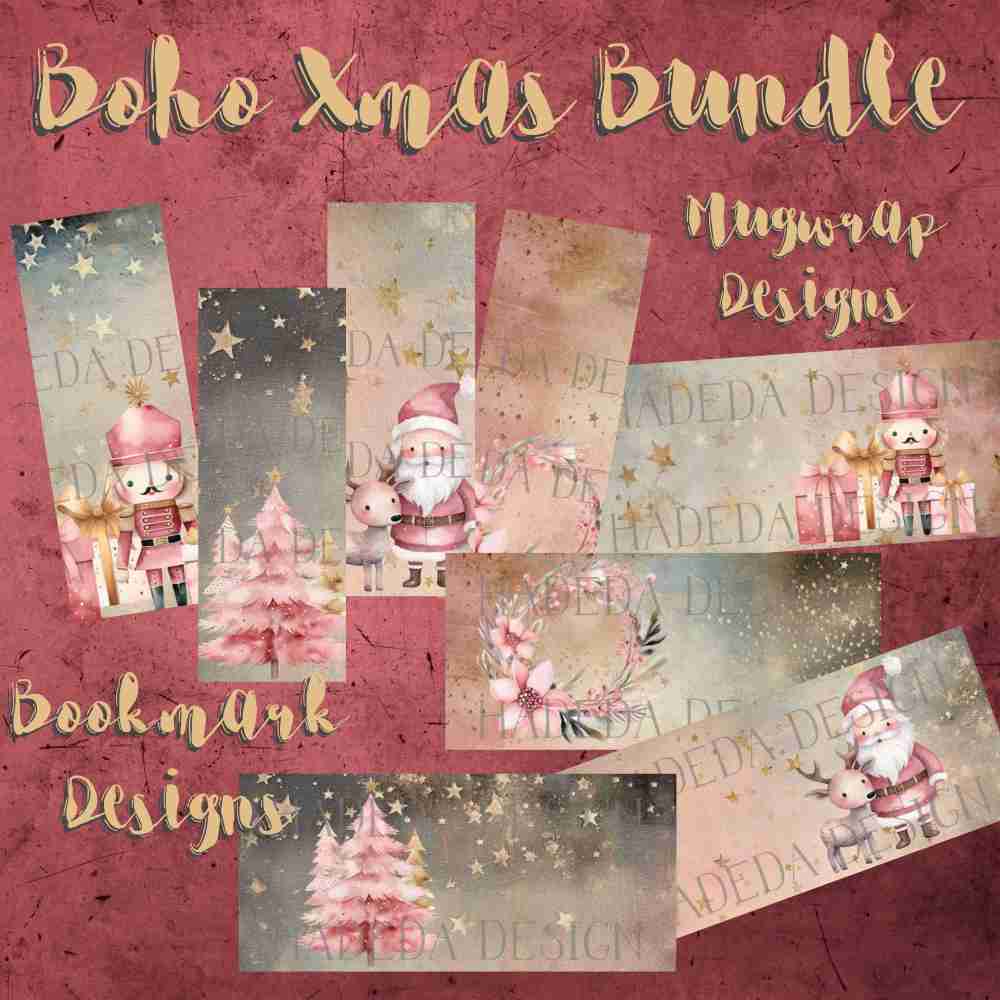 Boho Xmas Bundle - Sublimation, Digital and DTF Printing up to Various Sizes, Scrapbooking, Landscape