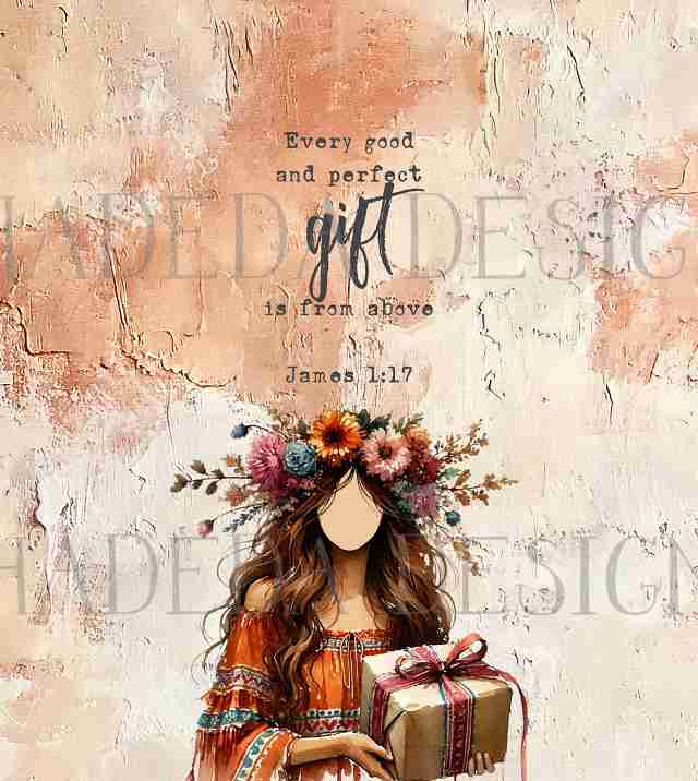 James 1:17 Bundle - Girl with Gift - Sublimation, Digital and DTF Printing, Scrapbooking