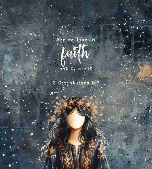 2 Corinthians 5:7 Bundle - Girl with Stars - Sublimation, Digital and DTF Printing, Scrapbooking