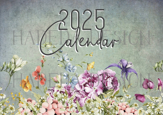 Christian Floral Inspired Desk Calendar 2025 English