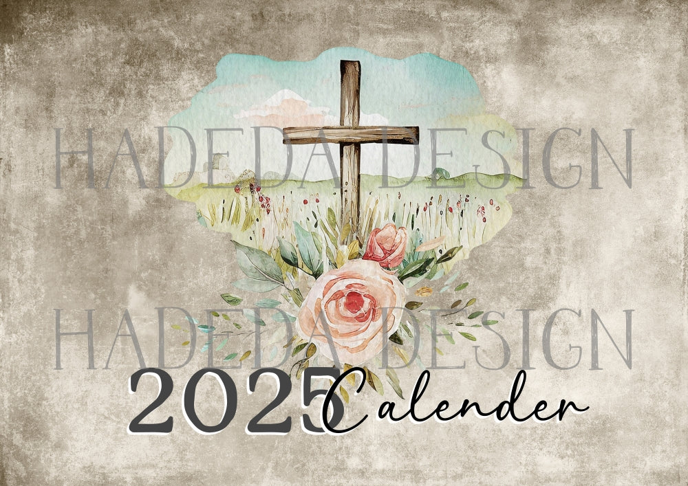 Christian Farmshouse Desk Calendar 2025 English