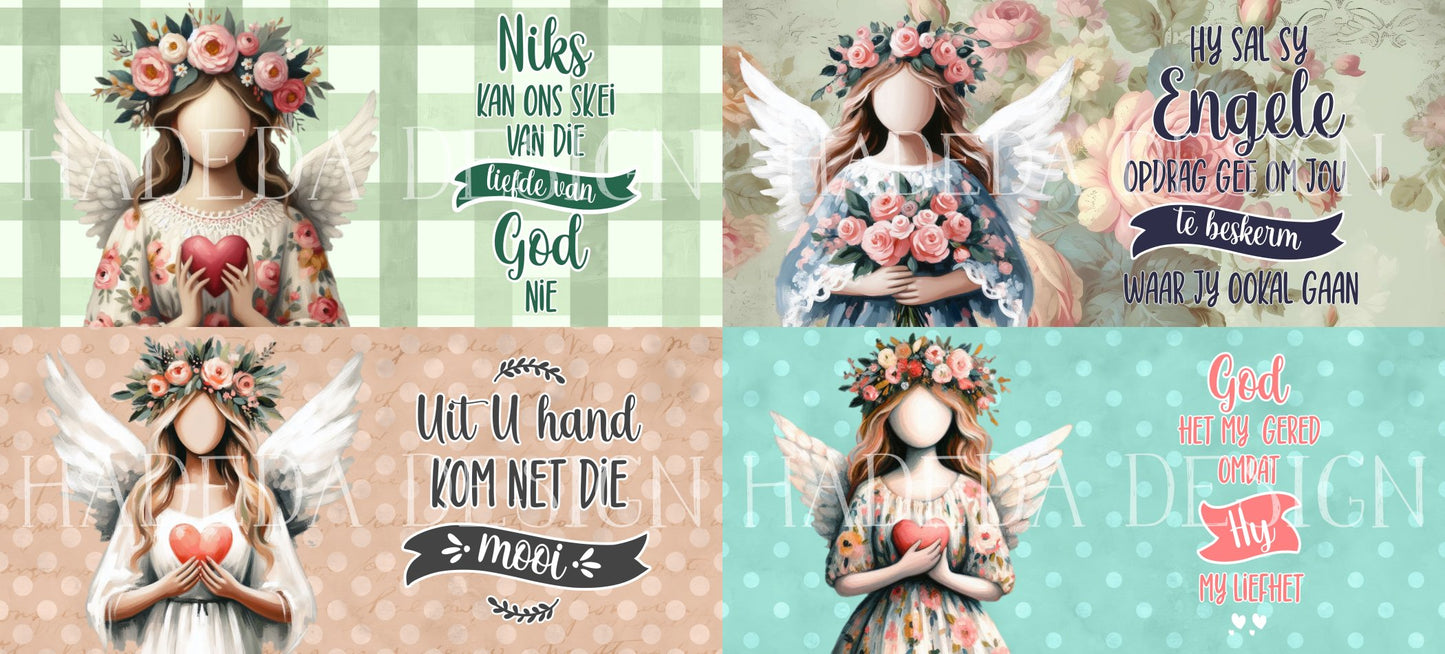 Afrikaans Angel Mugwrap Digital Designs for Sublimation, Canvas, Scrapbooking Paper, Journaling, Mixed Media