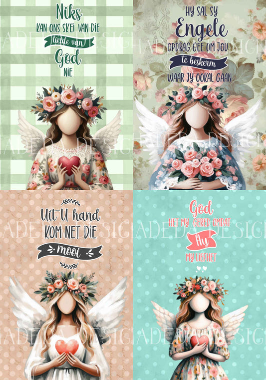 Afrikaans Angel A0 Portrait Digital Designs for Sublimation, Canvas, Scrapbooking Paper, Journaling, Mixed Media