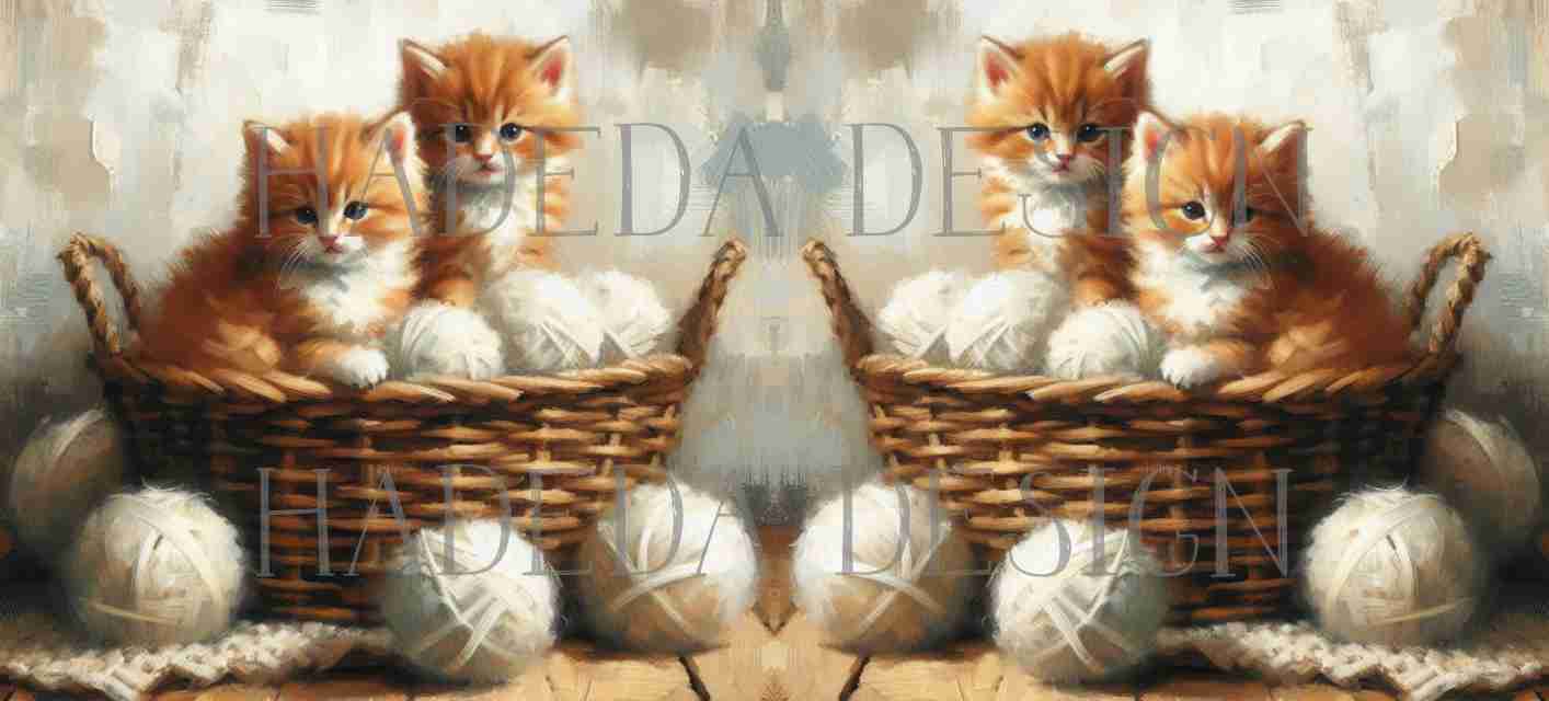 ArtWrap for Mugs Ginger Cats - Mug Wrap Digital Designs for Sublimation of Standard Mug