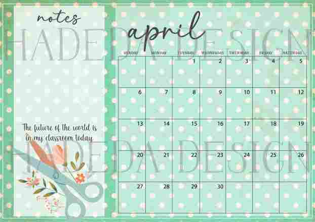 Teacher Desk Calendar 2025 English