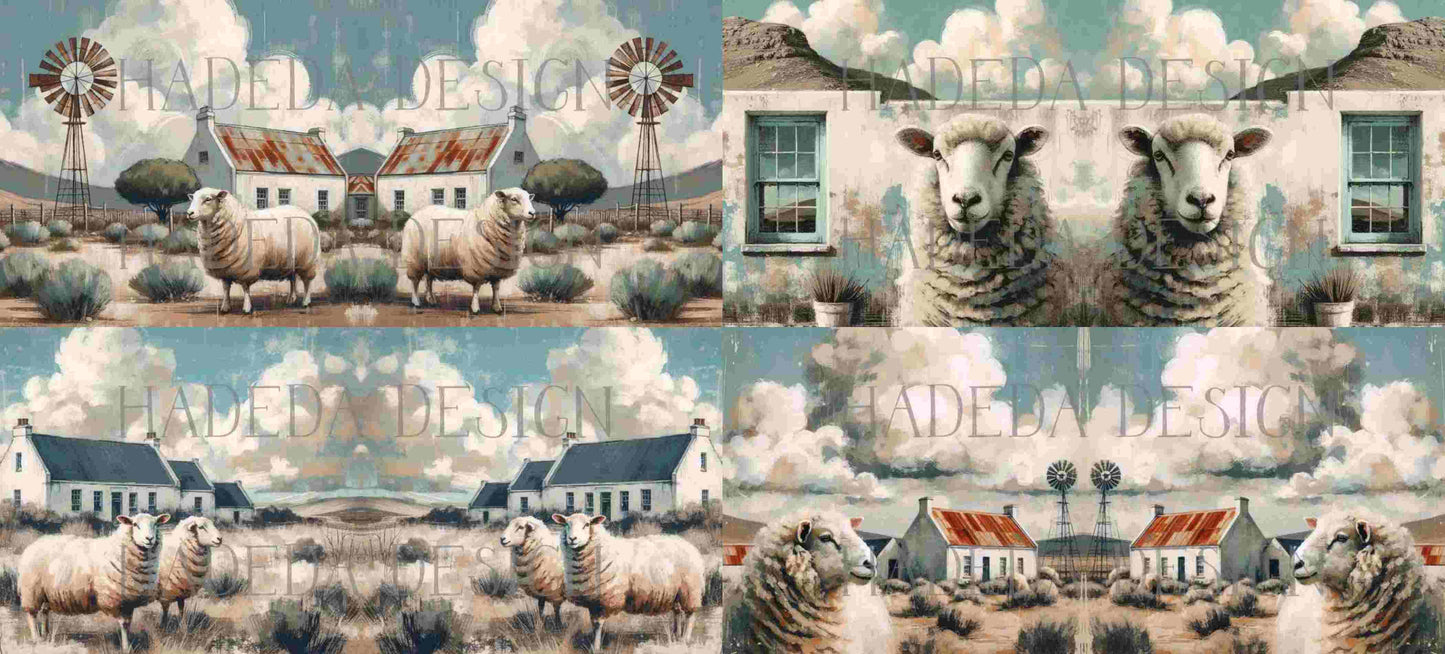 ArtWrap for Mugs Karoo Sheep - Mug Wrap Digital Designs for Sublimation of Standard Mug