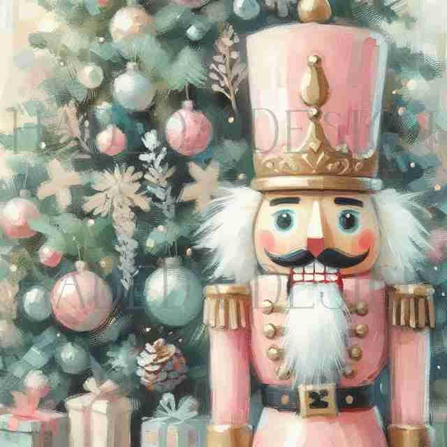 Pastel Nutcracker Art Block Designs for Sublimation, Canvas, Scrapbooking Paper, Journaling, Mixed Media