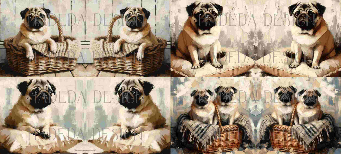 ArtWrap for Mugs Pugs - Mug Wrap Digital Designs for Sublimation of Standard Mug