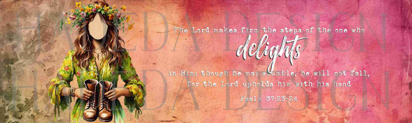 Psalm 37:23-24 Bundle - Girl with Boots - Sublimation, Digital and DTF Printing, Scrapbooking