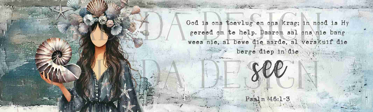 Psalm 46:1-3 Bundle - Girl with Shells - Sublimation, Digital and DTF Printing, Scrapbooking