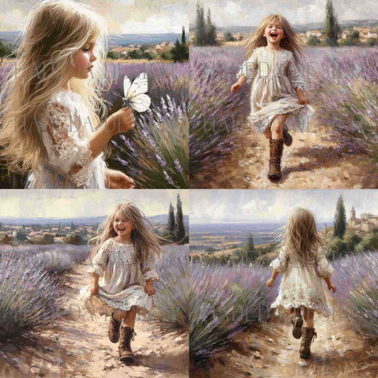 Running in the Lavender Art Block Digital Designs for Sublimation, Canvas, Scrapbooking Paper, Journaling, Mixed Media