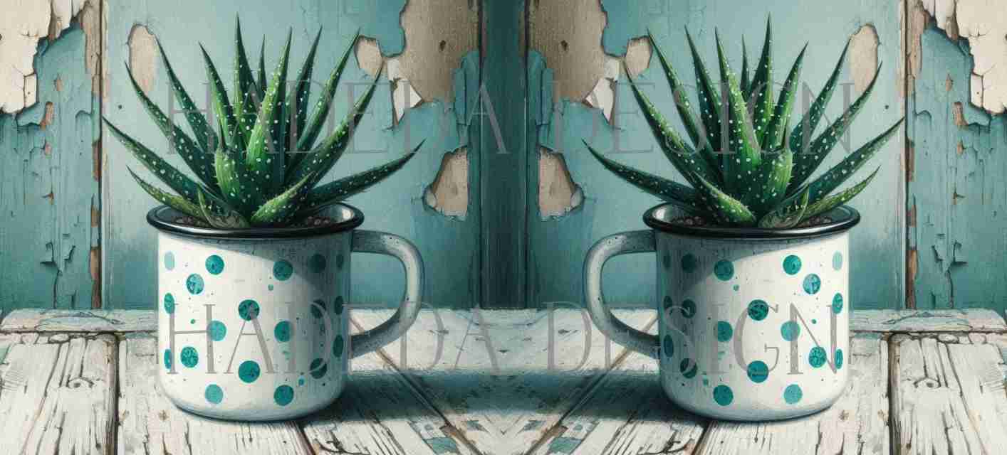 ArtWrap for Mugs Rustic Cups Aqua - Mug Wrap Digital Designs for Sublimation of Standard Mug