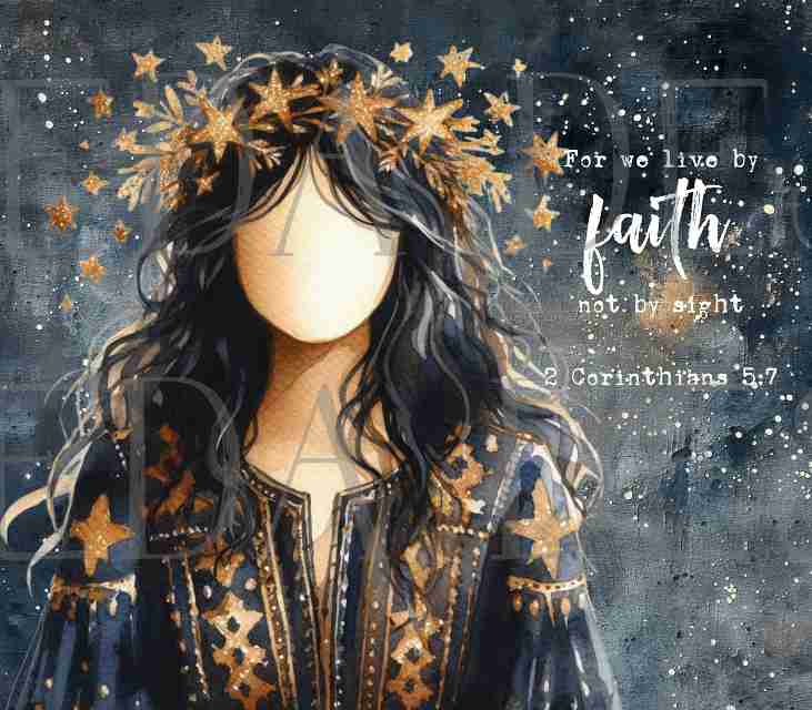 2 Corinthians 5:7 Bundle - Girl with Stars - Sublimation, Digital and DTF Printing, Scrapbooking