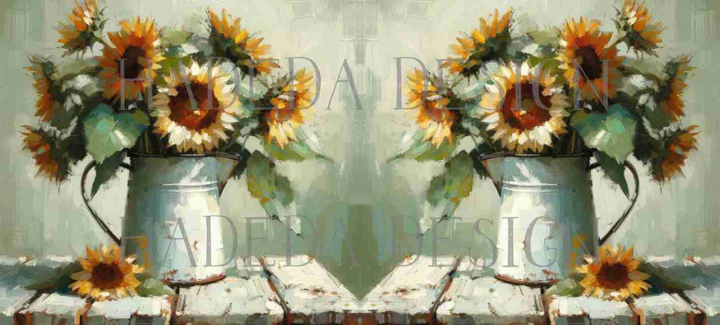 ArtWrap for Mugs Sunflowers and Enamel - Mug Wrap Digital Designs for Sublimation of Standard Mug