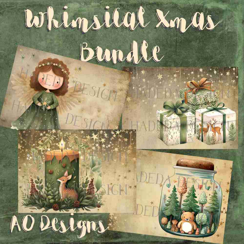 Whimsical Xmas Bundle - Sublimation, Digital and DTF Printing up to Various Sizes, Scrapbooking, Landscape