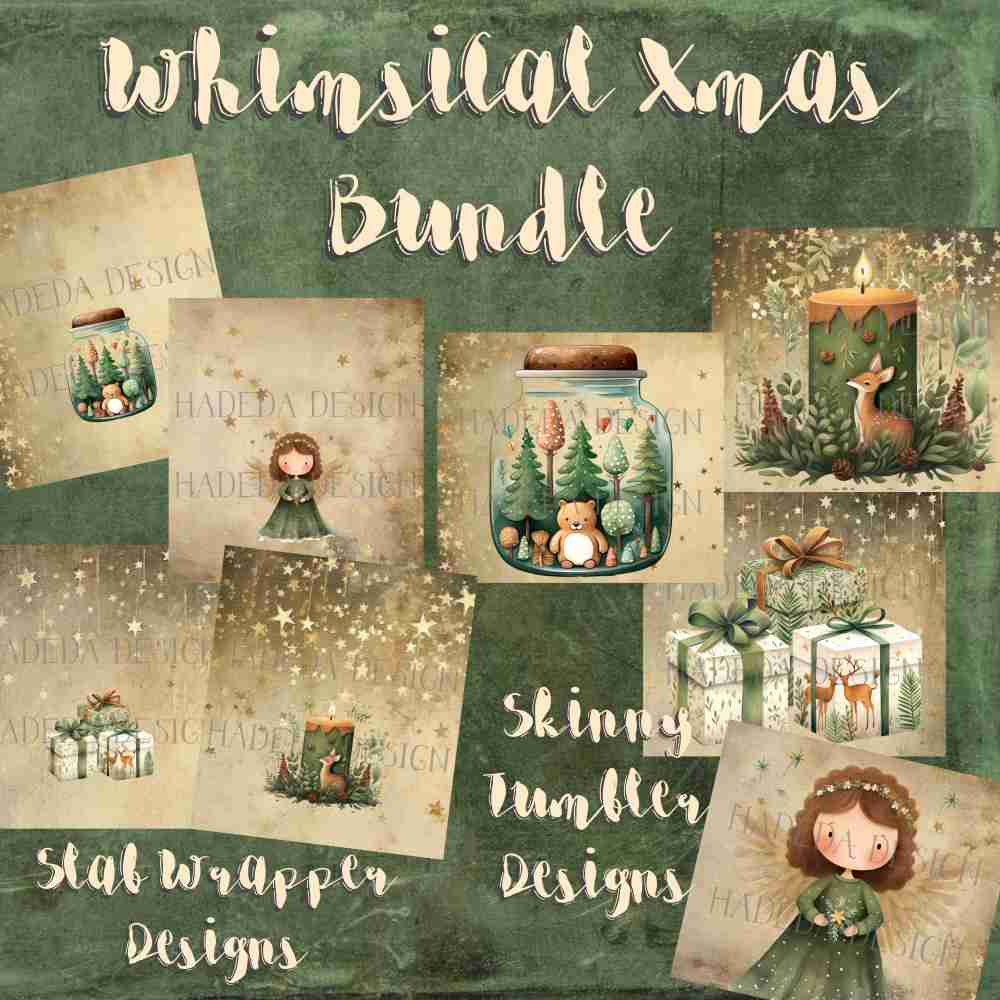 Whimsical Xmas Bundle - Sublimation, Digital and DTF Printing up to Various Sizes, Scrapbooking, Landscape