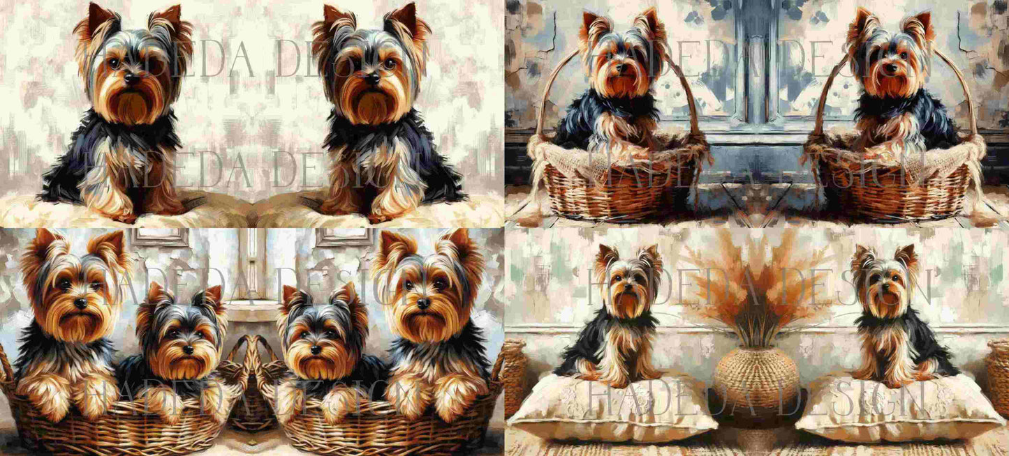 ArtWrap for Mugs Yorkies - Mug Wrap Digital Designs for Sublimation of Standard Mug