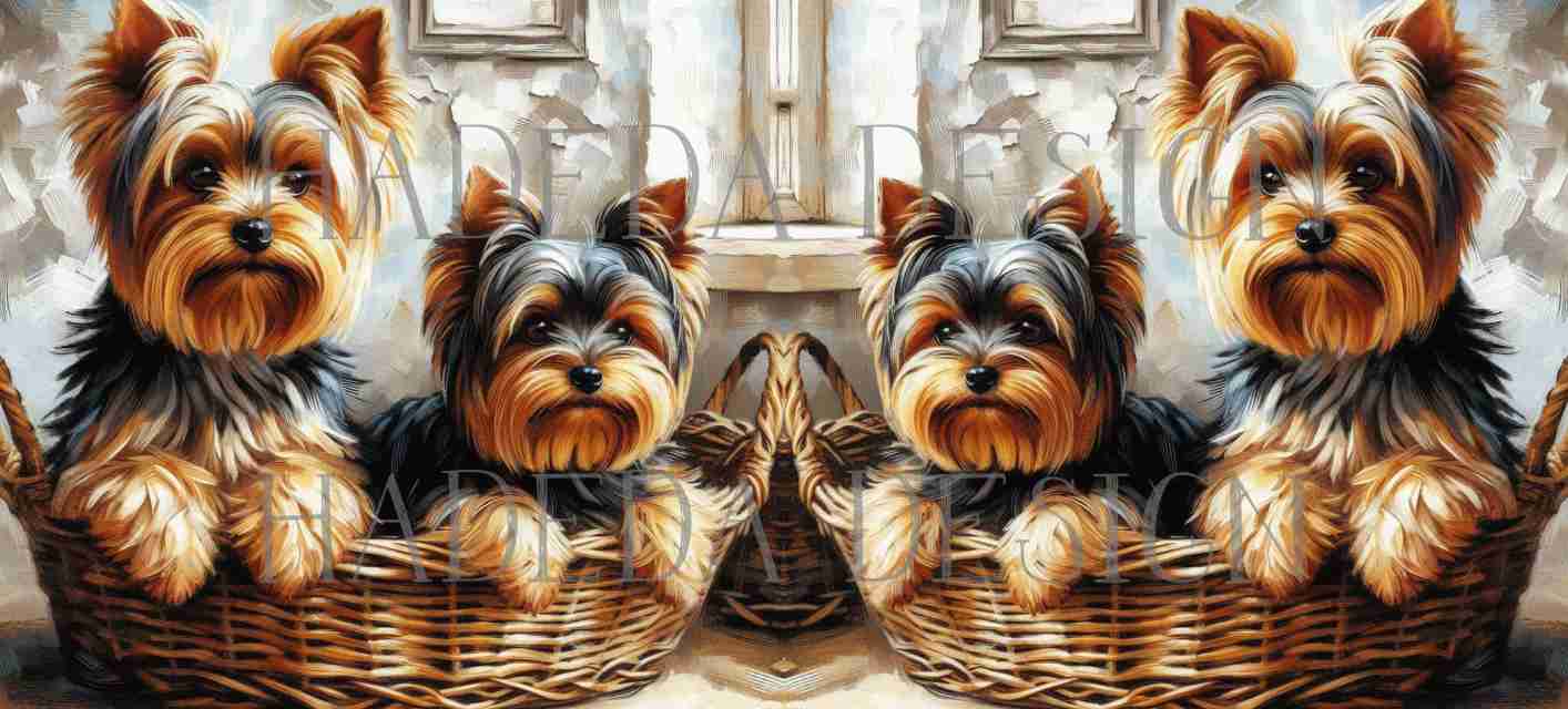 ArtWrap for Mugs Yorkies - Mug Wrap Digital Designs for Sublimation of Standard Mug