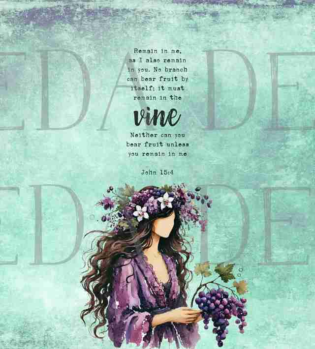 John 15:4 Bundle - Girl with Vine - Sublimation, Digital and DTF Printing, Scrapbooking