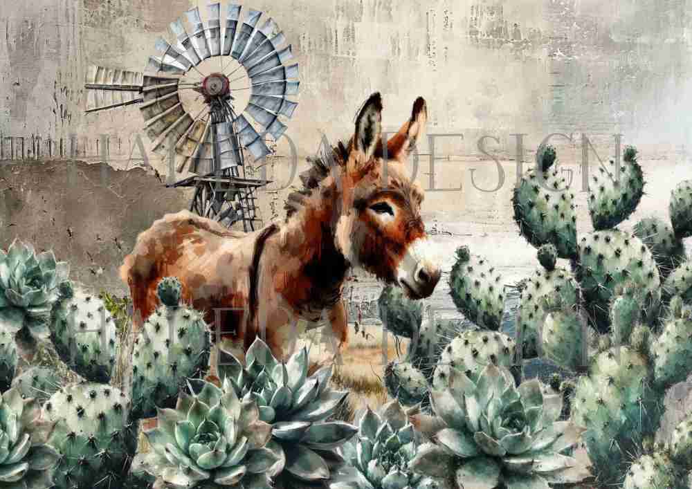 Donkey A0 Sized Digital Designs for Sublimation, Canvas, Scrapbooking Paper, Journaling, Mixed Media (Copy)