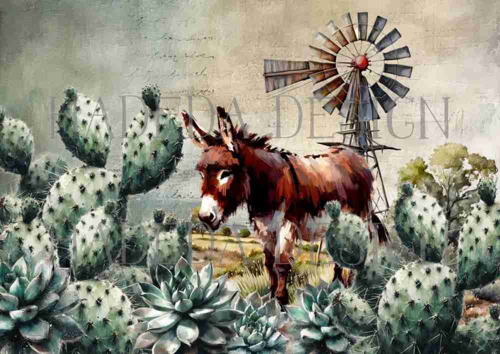 Donkey A0 Sized Digital Designs for Sublimation, Canvas, Scrapbooking Paper, Journaling, Mixed Media (Copy)