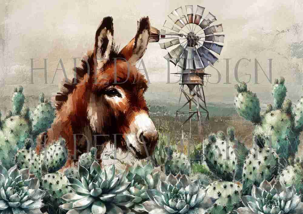 Donkey A0 Sized Digital Designs for Sublimation, Canvas, Scrapbooking Paper, Journaling, Mixed Media (Copy)