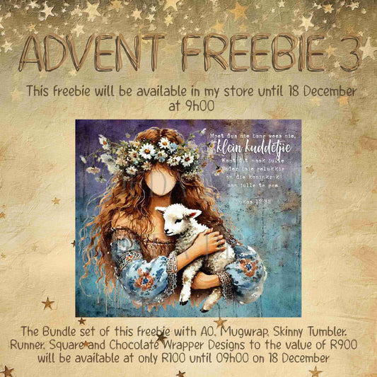 ADVENT FREEBIE 3 - Luke 12:32 Skinny Tumbler - Girl with Lamb - Sublimation, Digital and DTF Printing, Scrapbooking (Copy)