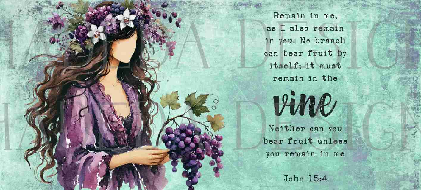 John 15:4 Bundle - Girl with Vine - Sublimation, Digital and DTF Printing, Scrapbooking