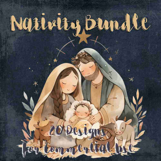 Nativity Bundle - Sublimation, Digital and DTF Printing up to Various Sizes, Scrapbooking, Landscape