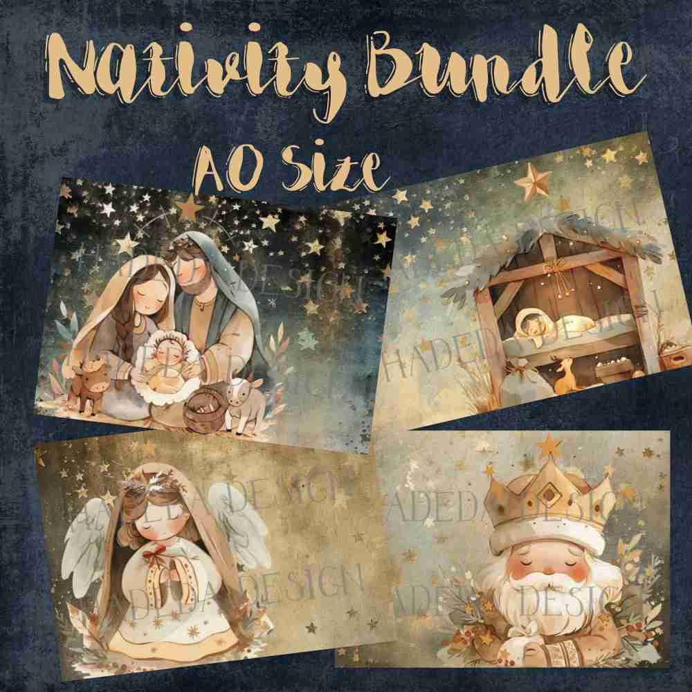 Nativity Bundle - Sublimation, Digital and DTF Printing up to Various Sizes, Scrapbooking, Landscape