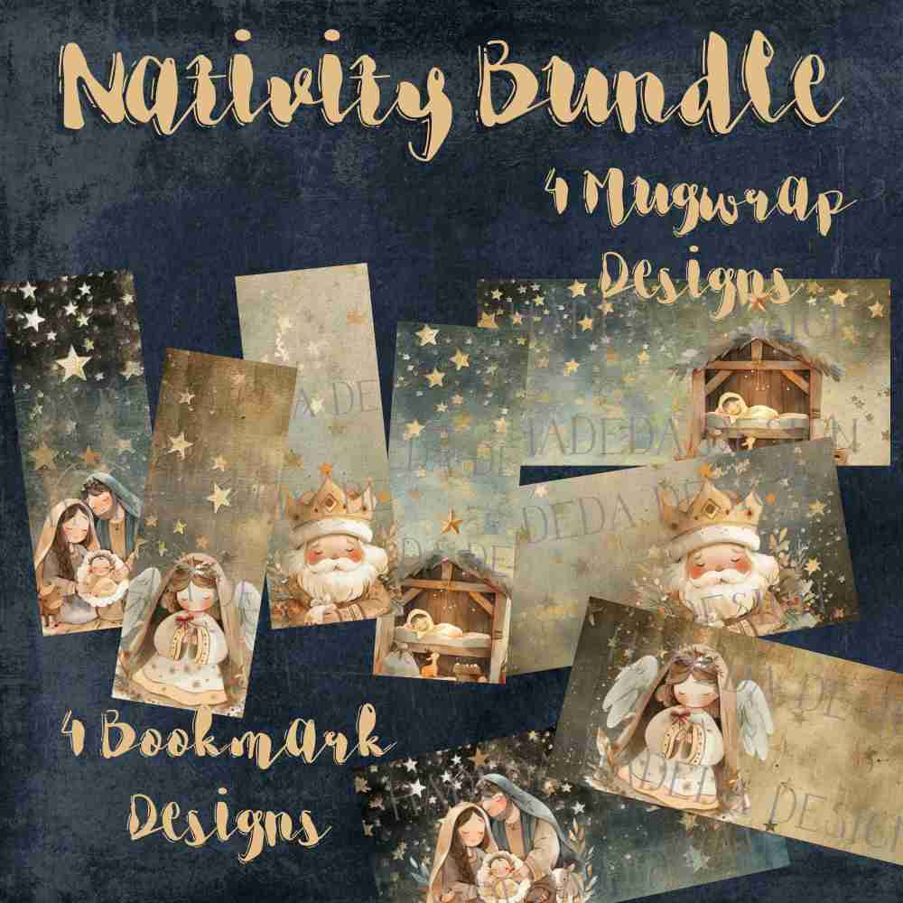 Nativity Bundle - Sublimation, Digital and DTF Printing up to Various Sizes, Scrapbooking, Landscape