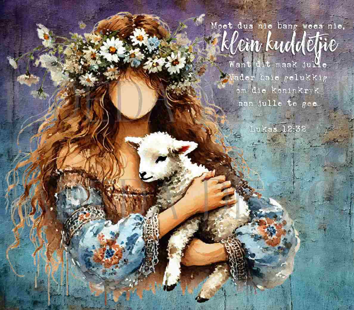 Luke 12:32 Bundle - Girl with Lamb - Sublimation, Digital and DTF Printing, Scrapbooking