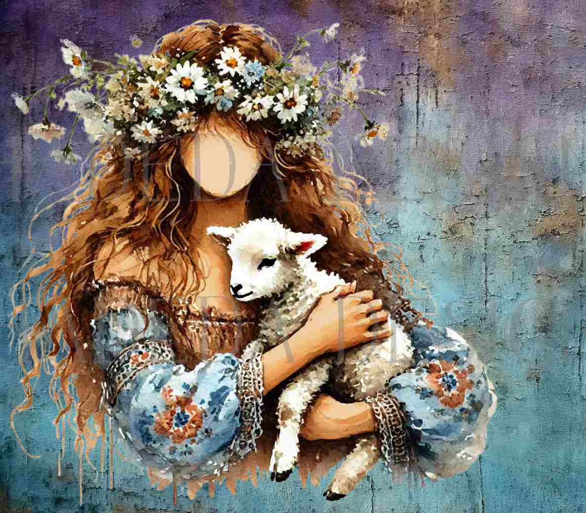 Luke 12:32 Bundle - Girl with Lamb - Sublimation, Digital and DTF Printing, Scrapbooking