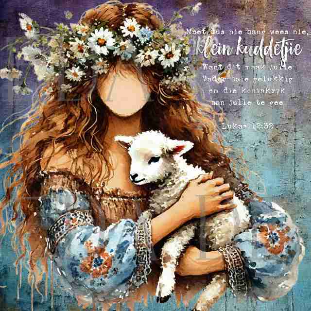 Luke 12:32 Bundle - Girl with Lamb - Sublimation, Digital and DTF Printing, Scrapbooking